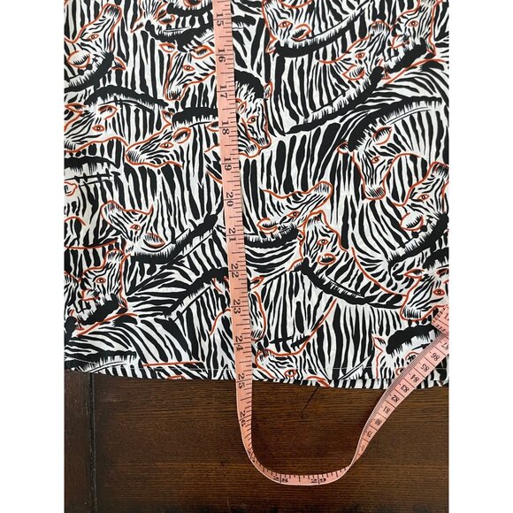 Vintage Kelly Scott Zebra Print Black Collar Womens Polo Blouse Shirt sz 6 - Picture 10 of 11
